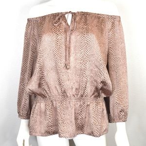 Blush Printed Satin Blouse